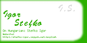 igor stefko business card